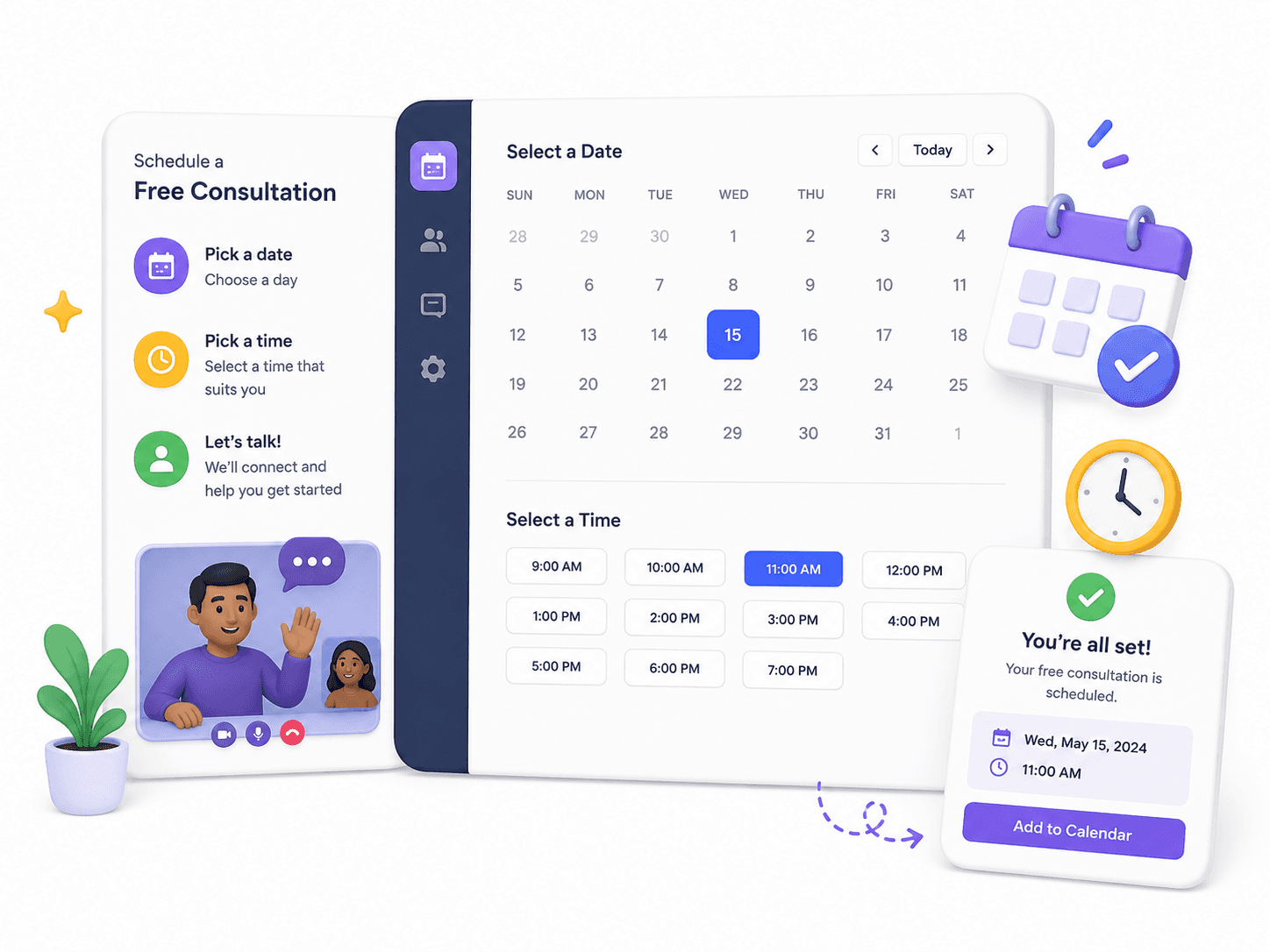 Booking Calendar Interface